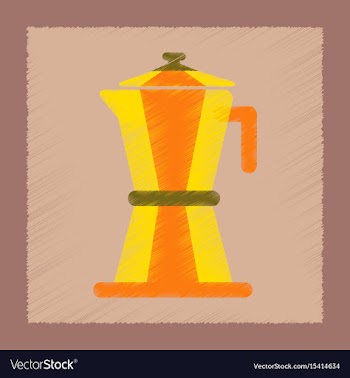 Flat shading style icon coffee maker vector image