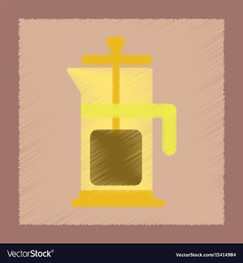 Flat shading style icon coffee maker vector image