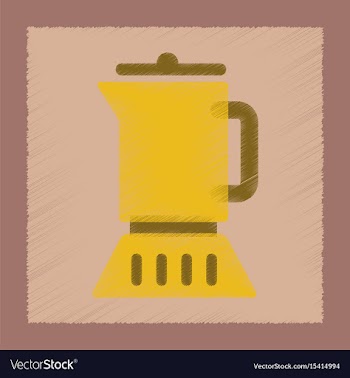 Flat shading style icon coffee maker vector image