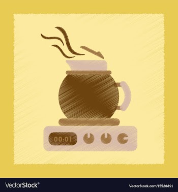 Flat shading style icon coffee maker vector image