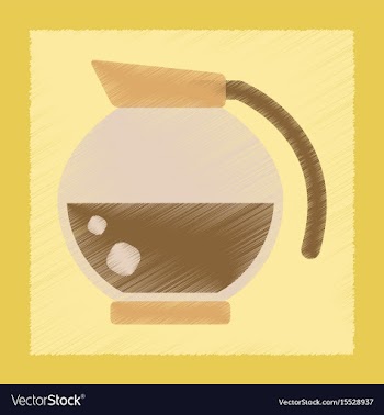 Flat shading style icon coffee maker vector image
