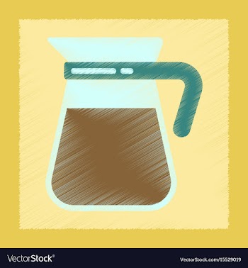 Flat shading style icon coffee maker vector image