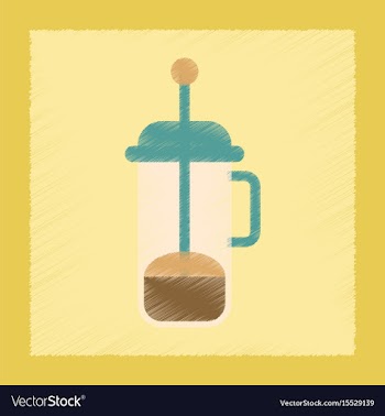 Flat shading style icon coffee maker vector image