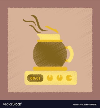 Flat shading style icon coffee maker vector image