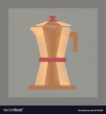 Flat shading style icon coffee maker vector image