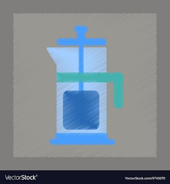 Flat shading style icon coffee maker vector image