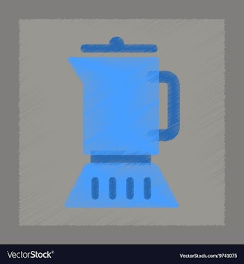 Flat shading style icon coffee maker vector image