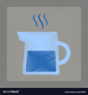 Flat shading style icon coffee maker vector image