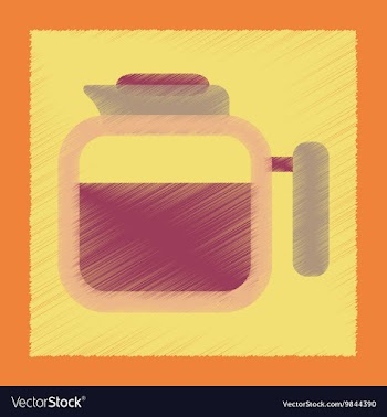 Flat shading style icon coffee maker vector image