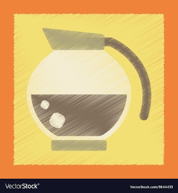 Flat shading style icon coffee maker vector image