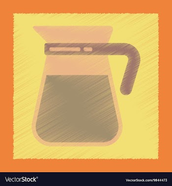 Flat shading style icon coffee maker vector image