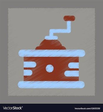 Flat shading style icon coffee mill vector image