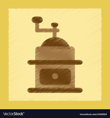 Flat shading style icon coffee mill vector image