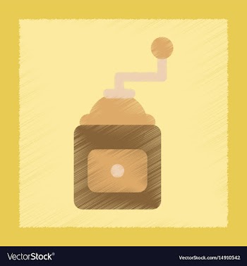 Flat shading style icon coffee mill vector image