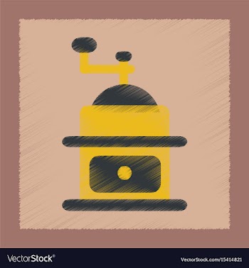 Flat shading style icon coffee mill vector image