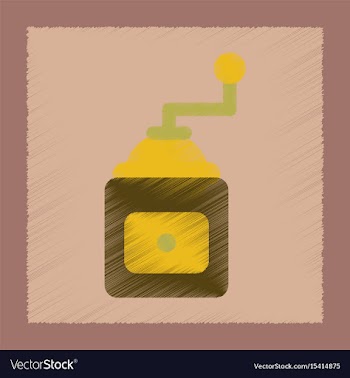 Flat shading style icon coffee mill vector image