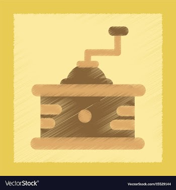 Flat shading style icon coffee mill vector image