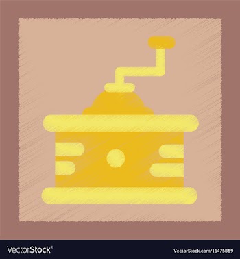Flat shading style icon coffee mill vector image