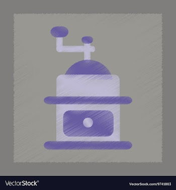Flat shading style icon coffee mill vector image