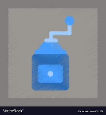 Flat shading style icon coffee mill vector image