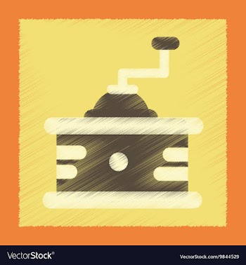 Flat shading style icon coffee mill vector image