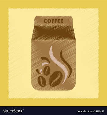 Flat shading style icon coffee package vector image