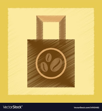 Flat shading style icon coffee package vector image