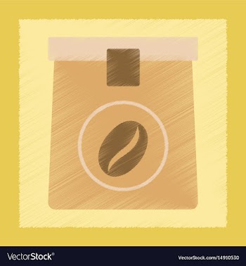 Flat shading style icon coffee package vector image