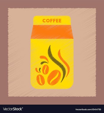 Flat shading style icon coffee package vector image