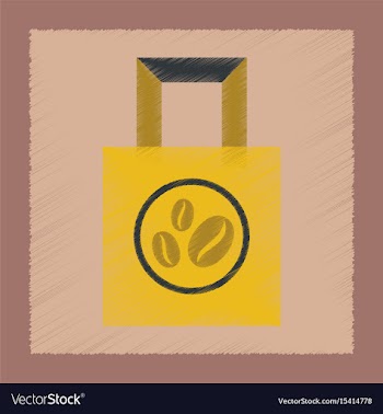 Flat shading style icon coffee package vector image