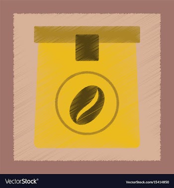 Flat shading style icon coffee package vector image