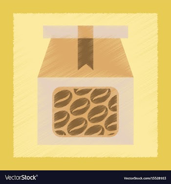 Flat shading style icon coffee package vector image