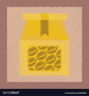 Flat shading style icon coffee package vector image