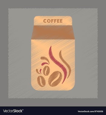 Flat shading style icon coffee package vector image