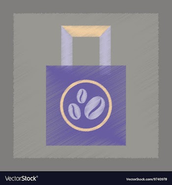 Flat shading style icon coffee package vector image