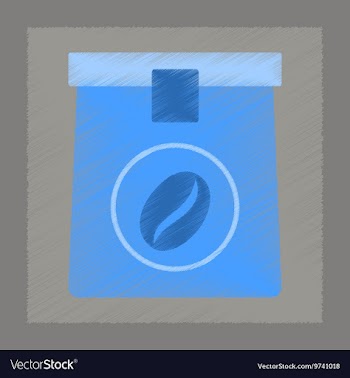 Flat shading style icon coffee package vector image