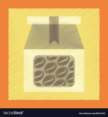 Flat shading style icon coffee package vector image