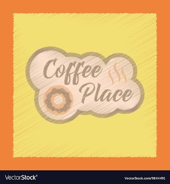 Flat shading style icon coffee place logo vector image
