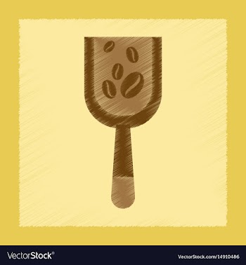 Flat shading style icon coffee scoop vector image