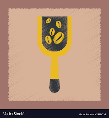 Flat shading style icon coffee scoop vector image