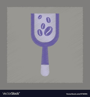 Flat shading style icon coffee Scoop vector image