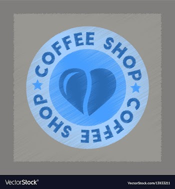 Flat shading style icon coffee shop logo vector image