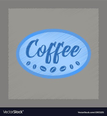 Flat shading style icon coffee shop logo vector image