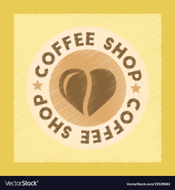 Flat shading style icon coffee shop logo vector image