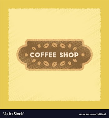 Flat shading style icon coffee shop logo vector image