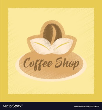 Flat shading style icon coffee shop logo vector image
