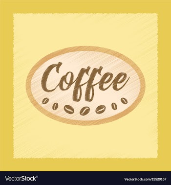 Flat shading style icon coffee shop logo vector image