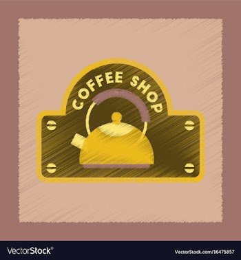 Flat shading style icon coffee shop logo vector image