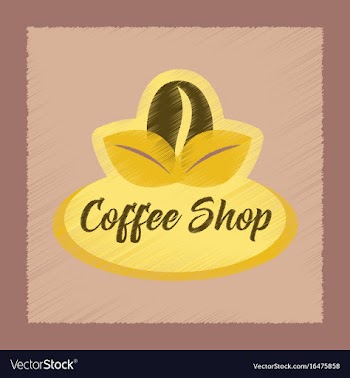Flat shading style icon coffee shop logo vector image