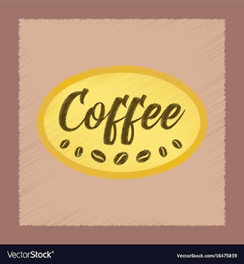 Flat shading style icon coffee shop logo vector image